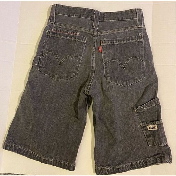Vintage 90’s Y2K Levi’s Jean Shorts Cargo Long Wide Leg Shorts Youth 14 regular - Picture 3 of 6